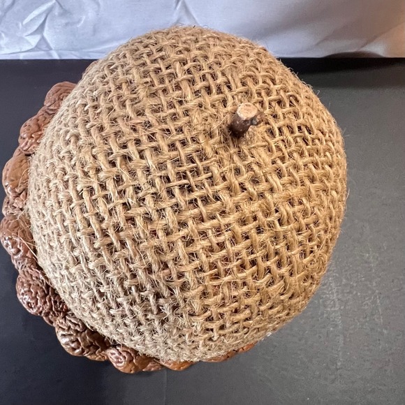 4.5" Acorn Decor Brown Excellent Peach Pit Burlap Rustic Cottagecore Woodland - Picture 5 of 5
